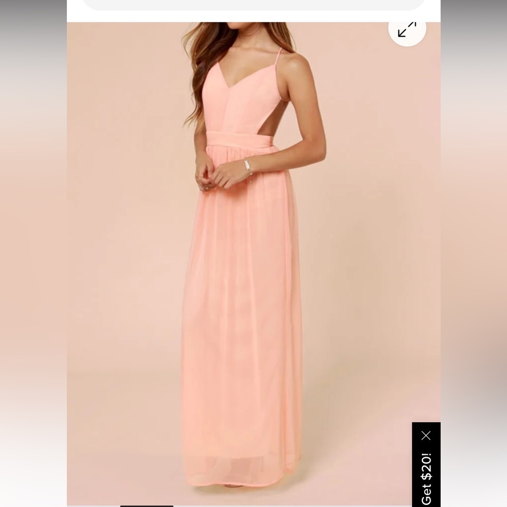 Lulu's Peach Backless Maxi Dress
